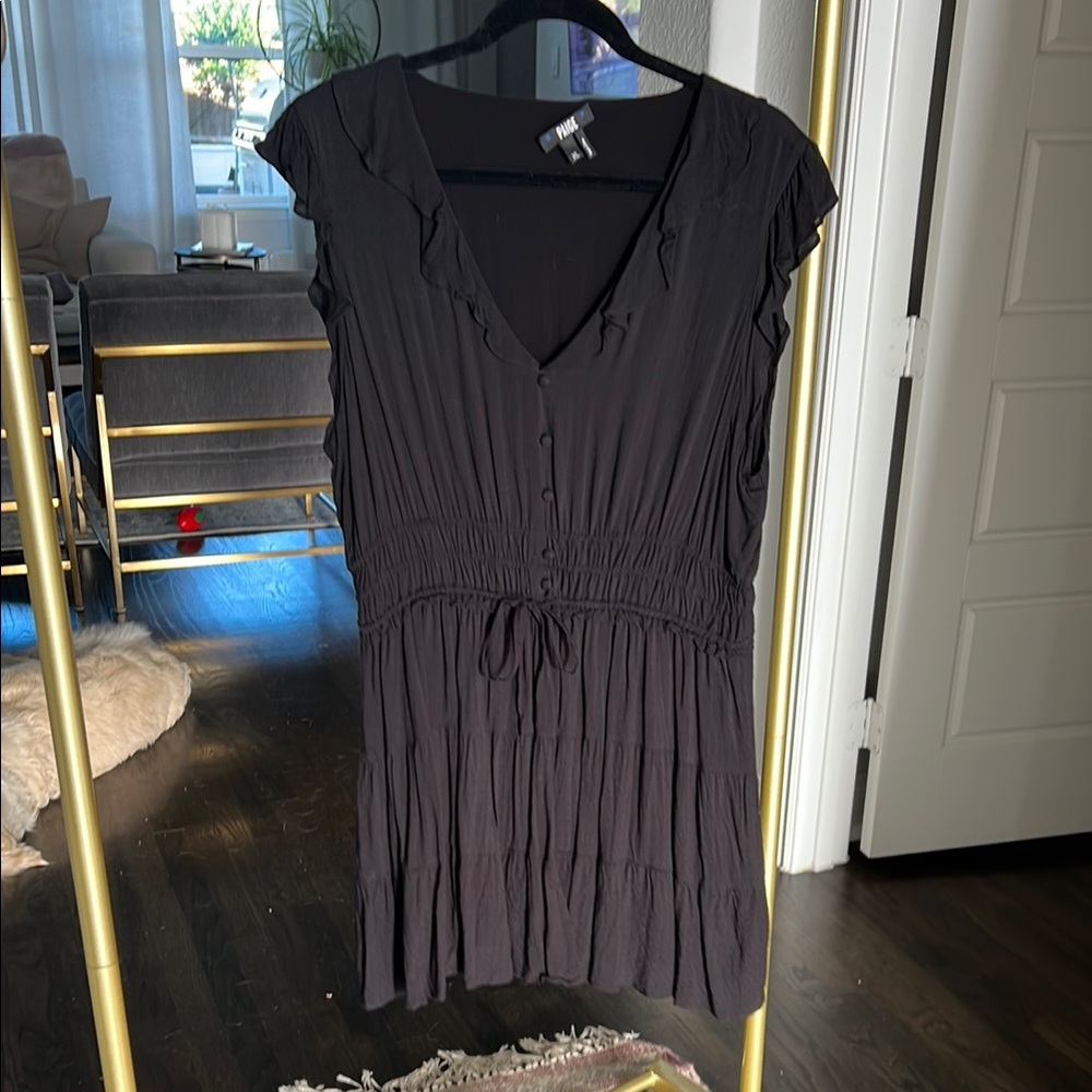 Paige Black V-Neck Ruffle Dress - XL